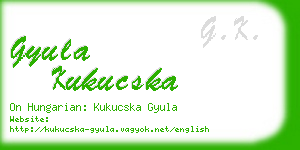 gyula kukucska business card